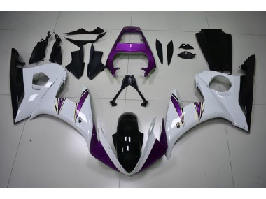 Accents Blanc Brillant & Violet 03-04 R6 Carénage Moto