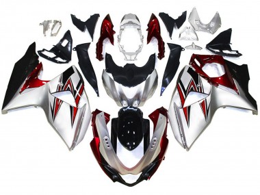 Argent Avec Des Reflets Rouges 09-16 GSXR 1000 Carénage Moto