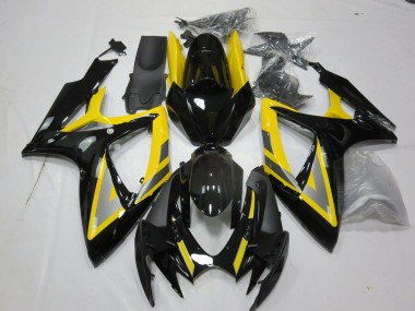 Argent & Noir Jaune 06-07 GSXR 600-750 Carénage Moto