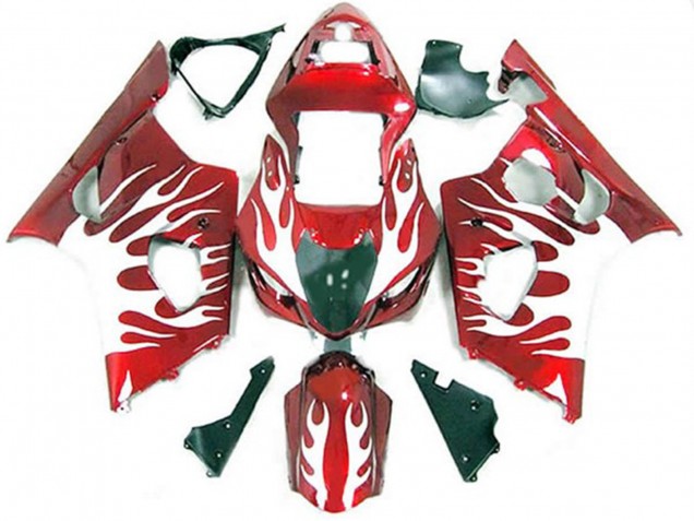 Bianco E Rosso Fiamma 03-04 GSXR 1000 Carénage Moto