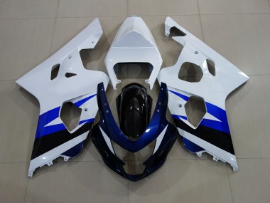 Blanc Brillant & Bleu Profond 04-05 GSXR 600-750 Carénage Moto