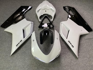 Blanc Nacré & Noir 07-14 Ducati 848 1098 1198 Carénage Moto