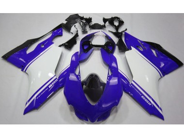 Bleu Brillant Blanc & Noir 11-14 Ducati 1199 Carénage Moto