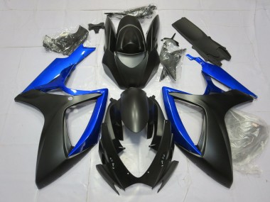 Bleu Brillant & Noir Mat 06-07 GSXR 600-750 Carénage Moto