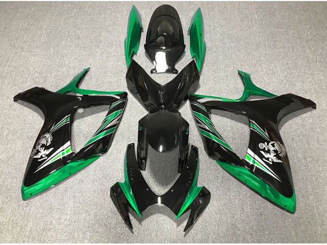 Design Vert Brillant & Noir 06-07 GSXR 600-750 Carénage Moto