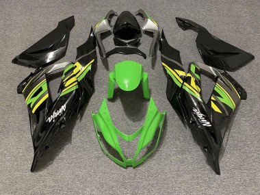 Noir Brillant & Vert Racing 13-18 ZX6R Carénage Moto