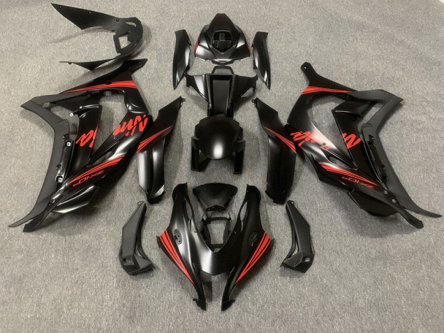 Noir Mat & Rouge 16-19 ZX10R Carénage Moto