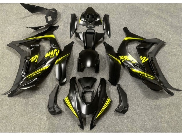 Noir Satiné & Jaune 16-19 ZX10R Carénage Moto