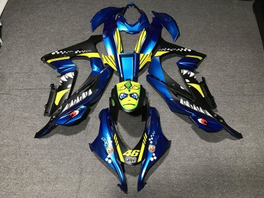 Requin Bleu Métallisé 16-19 ZX10R Carénage Moto