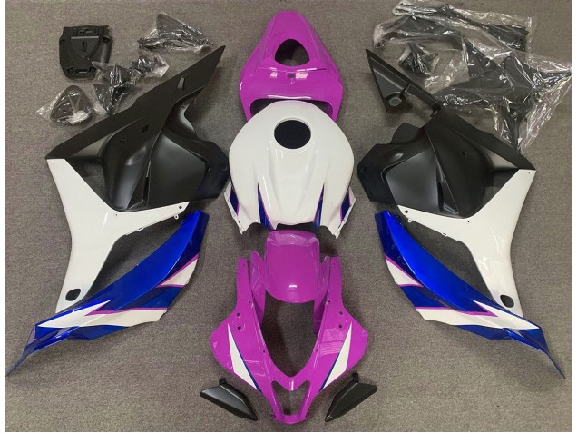 Rose Brillant Blanc & Bleu 09-12 CBR600RR Carénage Moto