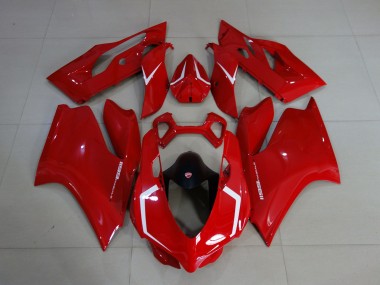 Rouge Brillant & Blanc 11-14 Ducati 1199 Carénage Moto